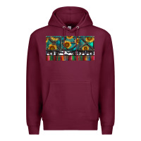 Burgundy Rusty Sunflowers with Cowhide and Turquoise Premium Hoodie - RanaPortraitStore