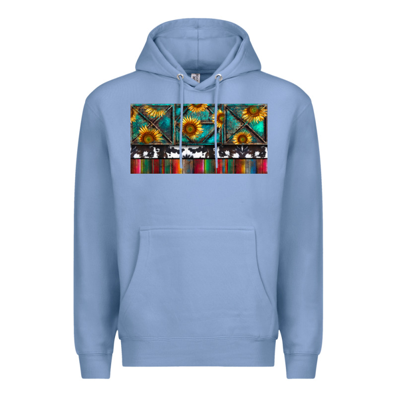 Rusty Sunflowers With Cowhide And Turquoise Premium Hoodie by RanaPortraitStore | Teevron