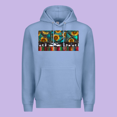Rusty Sunflowers With Cowhide And Turquoise Premium Hoodie Designed By Ranaportraitstore