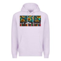 Lilac Rusty Sunflowers with Cowhide and Turquoise Premium Hoodie - RanaPortraitStore