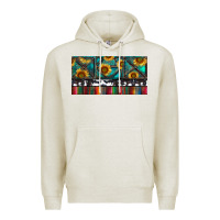 Oatmeal Heather Rusty Sunflowers with Cowhide and Turquoise Premium Hoodie - RanaPortraitStore