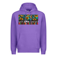 Purple Rusty Sunflowers with Cowhide and Turquoise Premium Hoodie - RanaPortraitStore