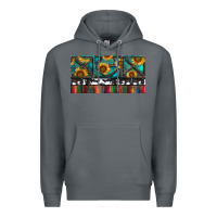 Rock Rusty Sunflowers with Cowhide and Turquoise Premium Hoodie - RanaPortraitStore
