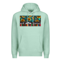 Seafoam Rusty Sunflowers with Cowhide and Turquoise Premium Hoodie - RanaPortraitStore