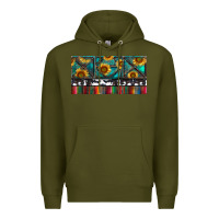 Army Green Rusty Sunflowers with Cowhide and Turquoise Premium Hoodie - RanaPortraitStore