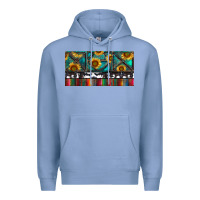Colony Blue Rusty Sunflowers with Cowhide and Turquoise Premium Hoodie - RanaPortraitStore