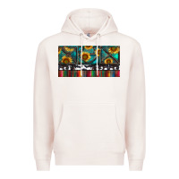 Pale Pink Rusty Sunflowers with Cowhide and Turquoise Premium Hoodie - RanaPortraitStore