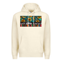 Sandshell Rusty Sunflowers with Cowhide and Turquoise Premium Hoodie - RanaPortraitStore