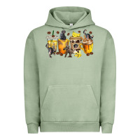 Pigment Oil Green monkey coffee cups Urban Hoodie - texasbilliewilder