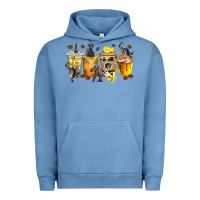 Pigment Pebble Blue monkey coffee cups Urban Hoodie - texasbilliewilder