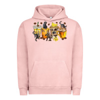 Pigment Salmon monkey coffee cups Urban Hoodie - texasbilliewilder