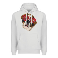 Dove Grey Saint bernard with love glasses Premium Hoodie - RanaPortraitStore