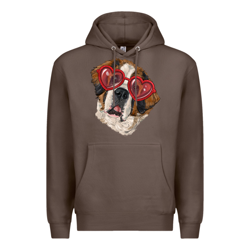 Saint Bernard With Love Glasses Premium Hoodie by RanaPortraitStore | Teevron