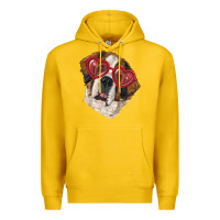 Lemon Saint bernard with love glasses Premium Hoodie - RanaPortraitStore