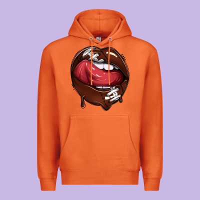 Sports Lips American Football Premium Hoodie Designed By Texasbilliewilder