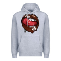 Heather Grey sports lips american football Premium Hoodie - texasbilliewilder