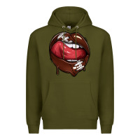 Army Green sports lips american football Premium Hoodie - texasbilliewilder