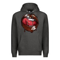 Charcoal Heather sports lips american football Premium Hoodie - texasbilliewilder