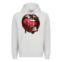 Dove Grey sports lips american football Premium Hoodie - texasbilliewilder