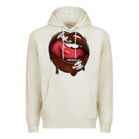 Oatmeal Heather sports lips american football Premium Hoodie - texasbilliewilder