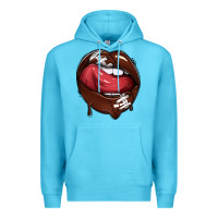 Ocean Blue sports lips american football Premium Hoodie - texasbilliewilder