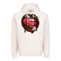 Pale Pink sports lips american football Premium Hoodie - texasbilliewilder