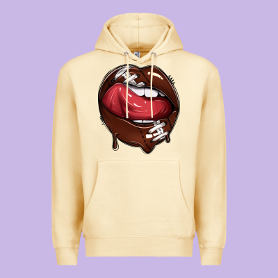 Sports Lips American Football Premium Hoodie Designed By Texasbilliewilder