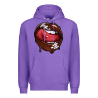 Purple sports lips american football Premium Hoodie - texasbilliewilder