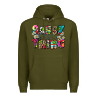 Army Green sassy little thing Premium Hoodie - Zillion Design Studio