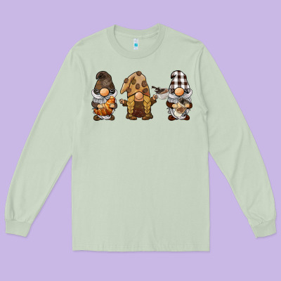 Coffee Gnomes Long Sleeve Tee Designed By Barkaloodesign