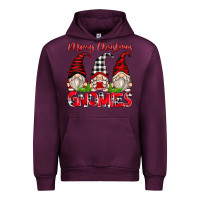 Mauve Wine merry christmas gnomies Urban Hoodie - Zillion Design Studio