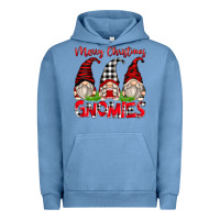 Pigment Pebble Blue merry christmas gnomies Urban Hoodie - Zillion Design Studio