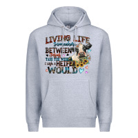 Heather Grey living life somewhere between jesus take the wheel Premium Hoodie - Zillion Design Studio