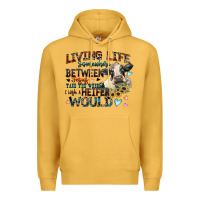 Mustard living life somewhere between jesus take the wheel Premium Hoodie - Zillion Design Studio