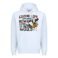 White living life somewhere between jesus take the wheel Premium Hoodie - Zillion Design Studio