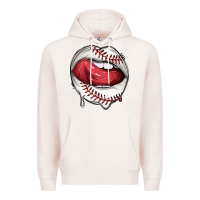 Pale Pink sports lips baseball Premium Hoodie - texasbilliewilder