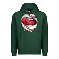 Sports Green sports lips baseball Premium Hoodie - texasbilliewilder