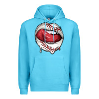 Ocean Blue sports lips baseball Premium Hoodie - texasbilliewilder