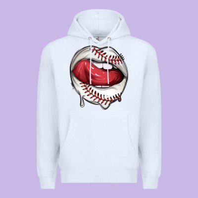Sports Lips Baseball Premium Hoodie Designed By Texasbilliewilder