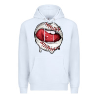 White sports lips baseball Premium Hoodie - texasbilliewilder