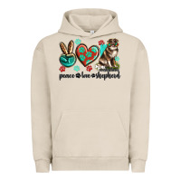 Pigment French Oak peace love australian shepherd Urban Hoodie - texasbilliewilder
