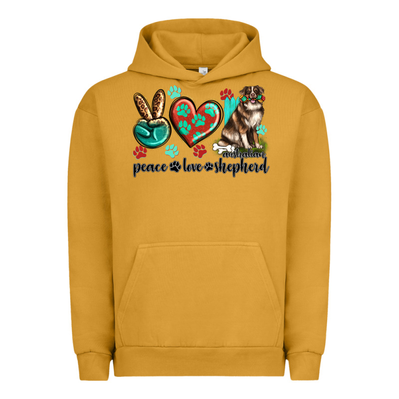 Peace Love Australian Shepherd Urban Hoodie by texasbilliewilder | Teevron