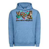 Pigment Pebble Blue peace love australian shepherd Urban Hoodie - texasbilliewilder