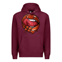 Burgundy sports lips basketball Premium Hoodie - texasbilliewilder
