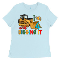 Baby Blue i'm 4 and digging it Ladies Tee - Artiststas