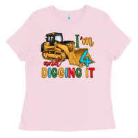 Bubblegum Pink i'm 4 and digging it Ladies Tee - Artiststas