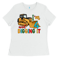 White i'm 4 and digging it Ladies Tee - Artiststas