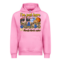 Fuchsia Pink im just here for the snacks basketball sister Urban Hoodie - Zillion Design Studio