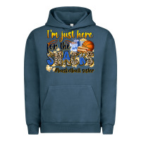 Pigment Midnight Navy im just here for the snacks basketball sister Urban Hoodie - Zillion Design Studio