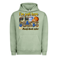 Pigment Oil Green im just here for the snacks basketball sister Urban Hoodie - Zillion Design Studio